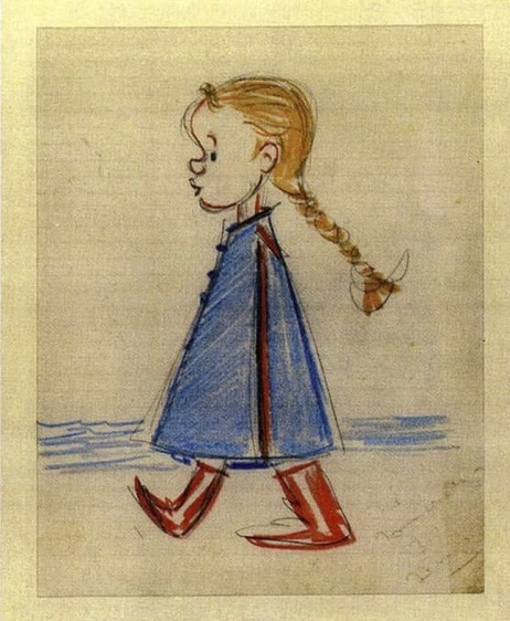 Francesca Fellini. Dessin de Federico Fellini