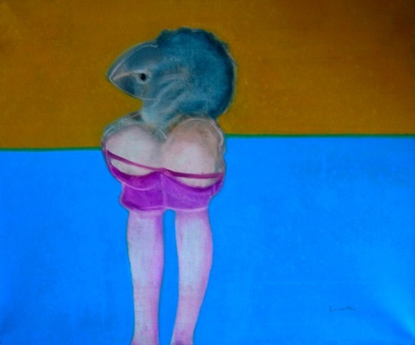 Philippe Labarthe. Oiseaux avec les jambes nues, 40x60cm, 1967