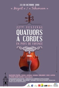 23 au 30.10.10 : “Mozart - Schumann” à l'honneur au 22e festival de quatuors à cordes en pays de Fayence