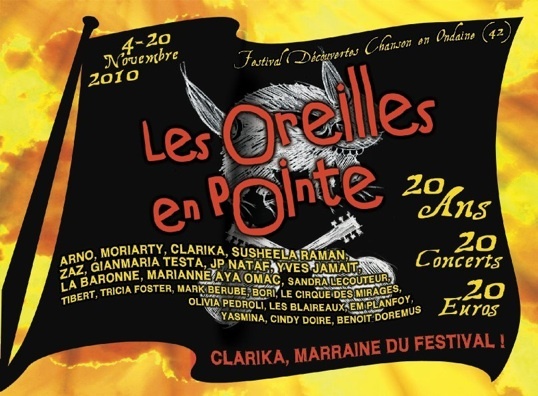 4 au 20.11.10 : Festival les Oreilles en pointe, 20ème édition. Chanson en Ondaine, Loire