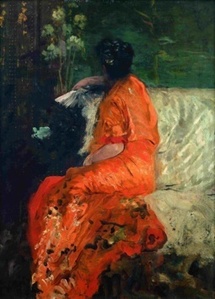 Giuseppe de Nittis, Le Kimono couleur orange © collection particulière Giuseppe de Nittis, Le Kimono couleur orange © collection particulière