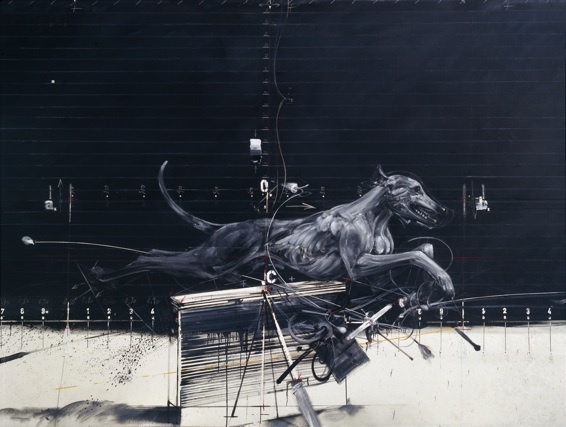 Velickovic, Le chien, 1974, 195x365 André Morain Velickovic, Le chien, 1974, 195x365 André Morain