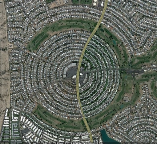Vue aérienne partielle de Sun City © Google Earth 2009