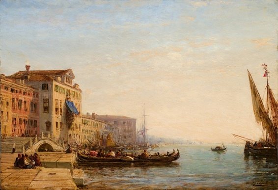 Félix Ziem, Pont ca di Dio à Venise, huile sur panneau 42 x 51 cm, collection particulière (crédit photographique : Aleksander Rabczuk)
