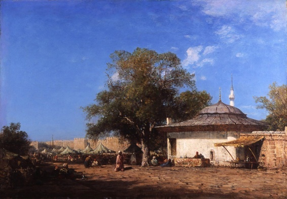 Félix Ziem, Marché à Constantinople, huile sur panneau 56 x 81 cm, collection Fondation regards de Provence (crédit photographique : Jean Bernard)