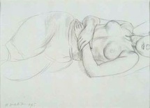 Auguste Rodin, Nu couché, 1925, mine de plomb sur papier d’Arches, 28 x 37,8 cm