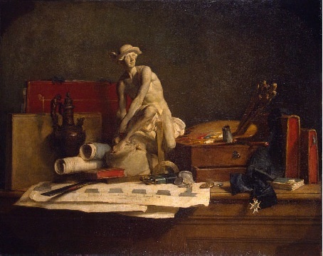 Chardin. Nature morte. Les Attributs des Arts, 1766. Musée de l’Ermitage, Saint-Pétersbourg © Musée de l’Ermitage