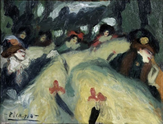 Picasso, Le French Cancan, automne 1900, huile sur toile, 46 x 61 cm, collection privée © photo Patrick Goetelen, Genève © 2011, ProLitteris, Zurich Picasso, Le French Cancan, automne 1900, huile sur toile, 46 x 61 cm, collection privée © photo Patrick Goetelen, Genève © 2011, ProLitteris, Zurich