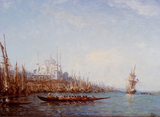 Félix Ziem, Caïques sur le Bosphore devant Sainte Sophie, vers 1880, huile sur toile 71 x 98 cm, collection particulière © Aleksander Rabczuk