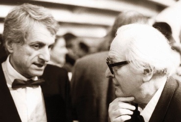 Iannis Xenakis et Olivier Messiaen, 1984 © Les Amis de Xenakis