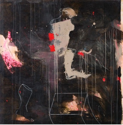 Philippe Croq, Sans titre, technique mixte marouflé sur bois 122 x 125 cm Philippe Croq, Sans titre, technique mixte marouflé sur bois 122 x 125 cm