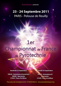 1er Championnat de France de Pyrotechnique, Pelouse de Reuilly, Paris, 23 et 24 spetmbre 2011