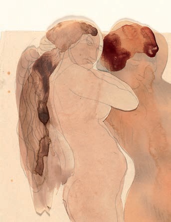 Deux femmes nues de profil dont l’une est agenouillée (détail), © musée Rodin, ph. Jean de Calan