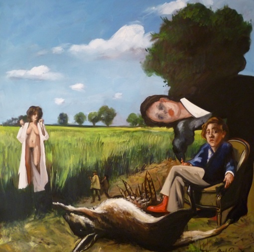 Abel Pradalié, Partie de chasse en bourgogne 160x160 2010 Abel Pradalié, Partie de chasse en bourgogne 160x160 2010