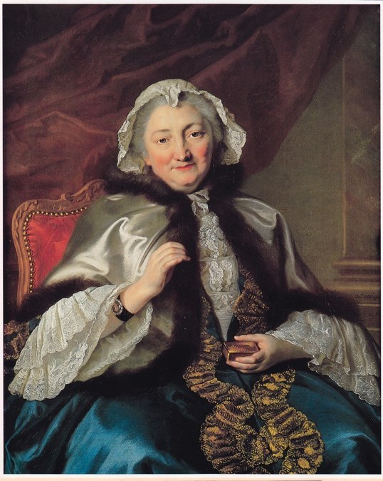 Portrait de Madame Geoffrin, 1747, par Pierre Allais (1700-1782), huile sur toile – coll.particulière Portrait de Madame Geoffrin, 1747, par Pierre Allais (1700-1782), huile sur toile – coll.particulière
