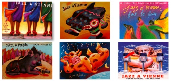 Histoire d'affiches à Jazz à Vienne, par Bruno Théry et Jean-Paul Boutellier, éditions Lyonnaises d'art et d'histoire Histoire d'affiches à Jazz à Vienne, par Bruno Théry et Jean-Paul Boutellier, éditions Lyonnaises d'art et d'histoire
