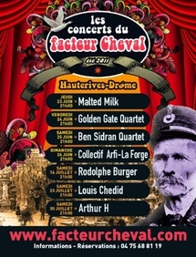 Les concerts du Facteur Cheval au palais Idéal d'Hauterives du 23 juin au 30 juillet 2011