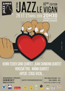 Festival Jazz du Vigan - 10e  edition, du 26 au 27 avril 2019