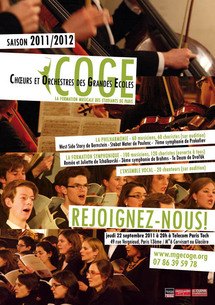 Le COGE Choeurs Orchestres Grandes Ecoles recrute choristes et musiciens