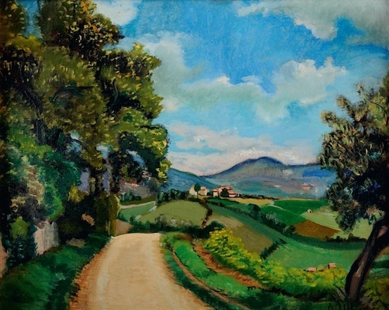 André Utter, Paysage en Beaujolais, 1927. Huile sur toile, 33 x 41,5 cm. Musée Paul-Dini, musée municipal de Villefranche-sur-Saône