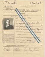 Arch. départ. AHP, 5 R 32, Drioli,  questionnaire destiné à l’obtention de la carte d’identité d’étranger, 3 juin 1917 Arch. départ. AHP, 5 R 32, Drioli,  questionnaire destiné à l’obtention de la carte d’identité d’étranger, 3 juin 1917