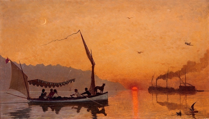 François Bocion, La famille Bocion sur le lac, 1871, huile sur toile, 34,5 x 60,5 cm collection privée © photo Claude Bornand, Lausanne François Bocion, La famille Bocion sur le lac, 1871, huile sur toile, 34,5 x 60,5 cm collection privée © photo Claude Bornand, Lausanne