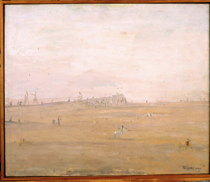 Truphémus. La Jetée de Petit Port Philippe, 1970, huile sur toile, 46x55cm, collection particulière, cliché Didier Michalet Truphémus. La Jetée de Petit Port Philippe, 1970, huile sur toile, 46x55cm, collection particulière, cliché Didier Michalet