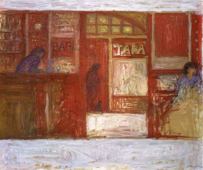 Truphémus. Bar-Tabac - Harmonie rouge, 1999. Huile sur toile, 80x96cm, Galerie Claude Bernard