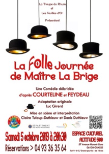 La Folle Journée de Maitre La Brige à Grasse, le 5 octobre 2019, à l'Espace culturel Altitude 500 La Folle Journée de Maitre La Brige à Grasse, le 5 octobre 2019, à l'Espace culturel Altitude 500