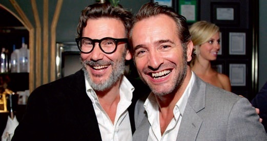 De leur propre aveu, Michel Hazanavicius et Jean Dujardin partagent, sinon la même femme, le même humour, les mêmes références cinématographiques et la même approche du travail. © Ian Blakeman / Getty Images De leur propre aveu, Michel Hazanavicius et Jean Dujardin partagent, sinon la même femme, le même humour, les mêmes références cinématographiques et la même approche du travail. © Ian Blakeman / Getty Images