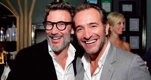 De leur propre aveu, Michel Hazanavicius et Jean Dujardin partagent, sinon la même femme, le même humour, les mêmes références cinématographiques et la même approche du travail. © Ian Blakeman / Getty Images