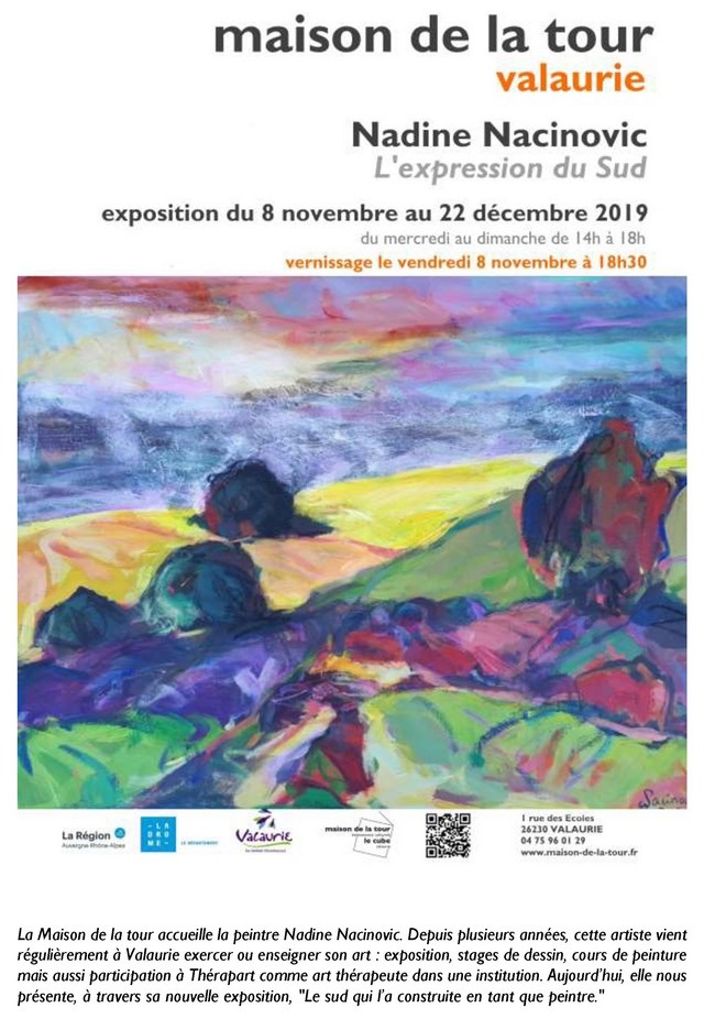 Exposition Exposition Nadine Nacinovic à la Maison de la Tour, Valaurie (26), du 8 novembre au 22 décembre 2019