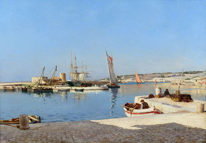 Joseph Garibaldi, Port de Cassis depuis le quai des Baux à Cassis, 1893, huile sur toile 80 x 116 cm, collection particulière (crédit Aleksander Rabczuk)