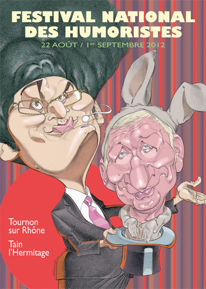 Découvrez l'affiche du Festival National des Humoristes de Tournon-sur-Rhône dessinée par Jean Michel Renault