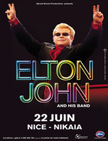 Elton John le 22 Juin au Palais Nikaia de Nice