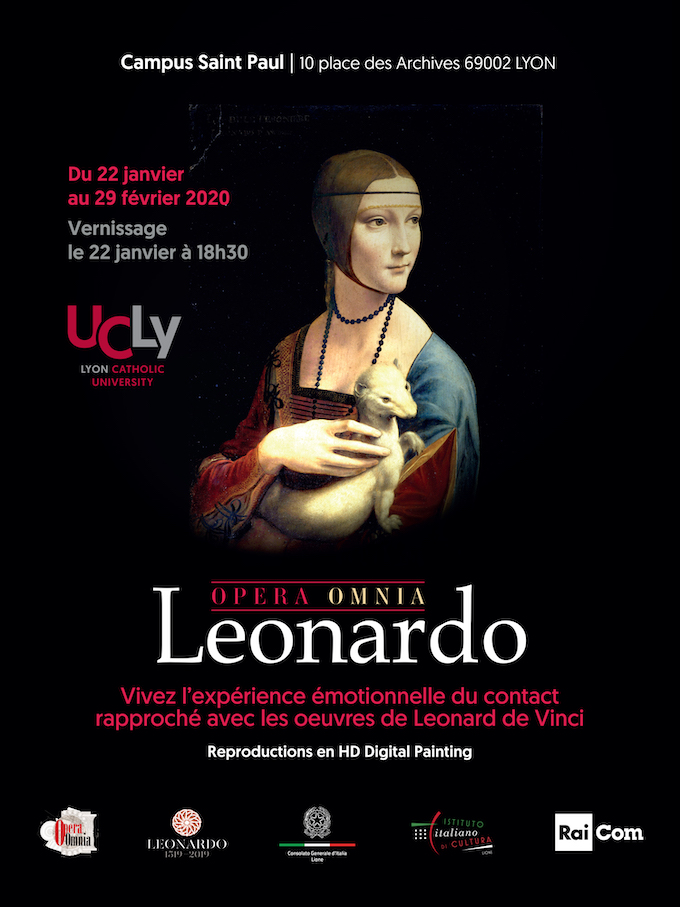 Rendez-vous avec Léonard de Vinci sur le campus Saint-Paul de l’Université Catholique de Lyon (UCLy) du 22 janvier au 29 février 2020 Rendez-vous avec Léonard de Vinci sur le campus Saint-Paul de l’Université Catholique de Lyon (UCLy) du 22 janvier au 29 février 2020