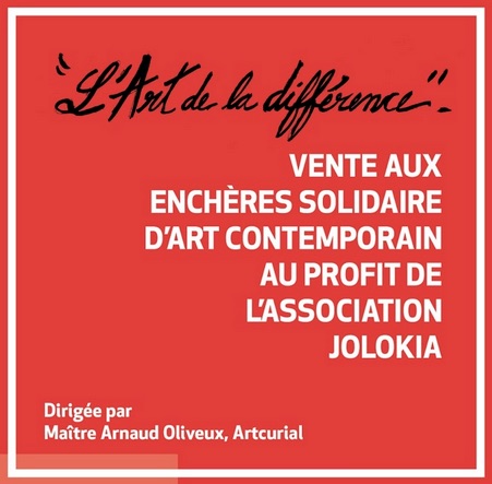 L’association Jolokia, qui œuvre en faveur de l’inclusion, organise  sa 1ère vente aux enchères solidaire d’art contemporain jeudi 23 avril 2020 à 18h30 à la Maison de la Chimie (Paris 7e)