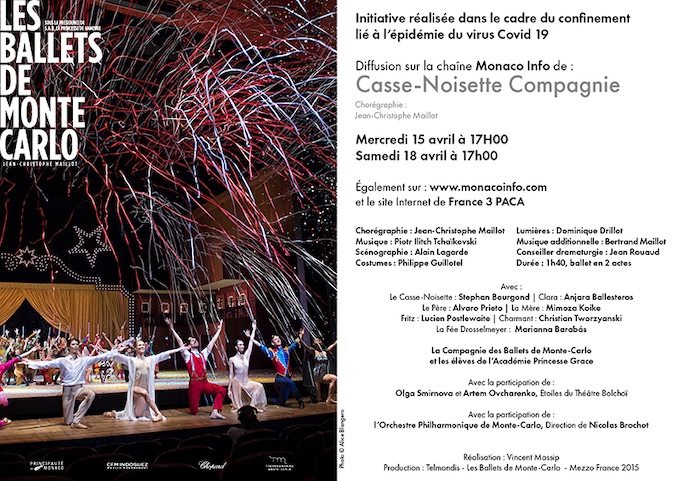 Diffusion exceptionnelle : Casse-Noisette Compagnie de J.C. Maillot avec Les Ballets de Monte-Carlo Diffusion exceptionnelle : Casse-Noisette Compagnie de J.C. Maillot avec Les Ballets de Monte-Carlo