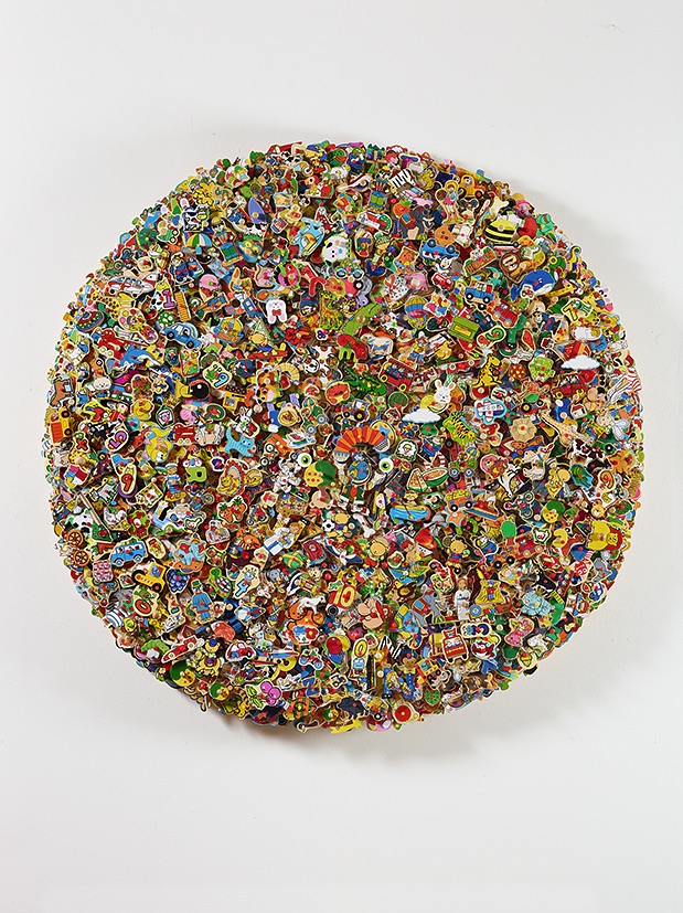 Philippe Favier, Terra incognito, 2017, collage de puzzles en bois, diam. 200 cm, collection de l’artiste © François Fernandez © Adagp, Paris, 2020 P. Favier