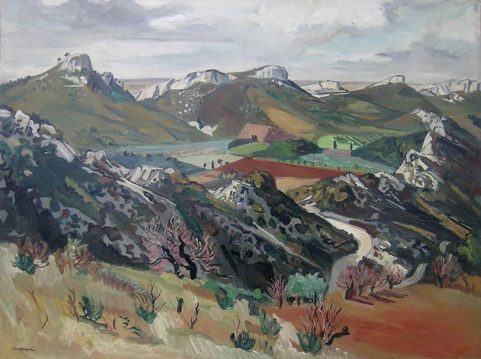Yves Brayer. La vallée des chevriers aux Baux, 1946, Huile sur toile 97x130cm