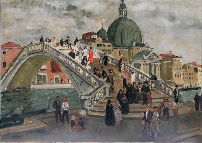 Yves Brayer. Le nouveau pont à Venise, 1935, Huile sur toile 85x119,5cm