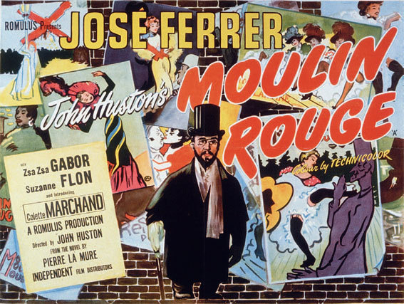 Affiche pour le film Moulin Rouge de John Huston, 1952.  © DR / Collection Cinémathèque française, Paris.