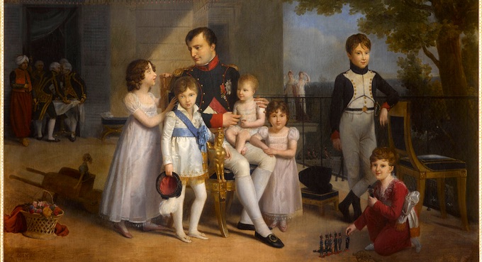 L’empereur Napoléon Ier et ses neveux et nièces sur la terrasse du château de Saint-Cloud. Louis Ducis (1775-1847) 1810 Huile sur toile