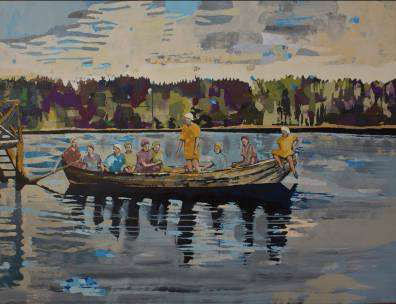 Anna-Lisa Unkuri, La barque, 2012, technique mixte sur toile, 100 x 130 cm Anna-Lisa Unkuri, La barque, 2012, technique mixte sur toile, 100 x 130 cm