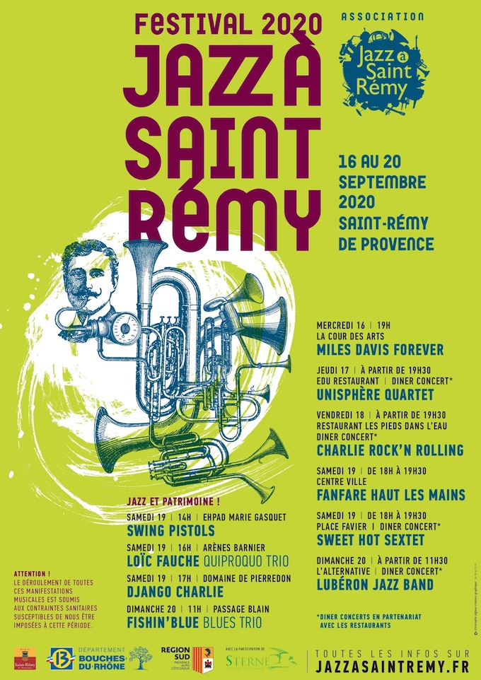 Jazz à Saint Rémy, programmation allégée du 16 au 20 septembre 2020 Jazz à Saint Rémy, programmation allégée du 16 au 20 septembre 2020