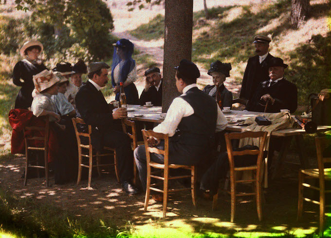 Autochrome d'un banquet