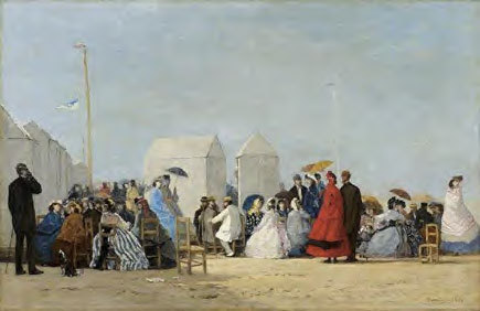 Eugène Boudin,  Plage aux environs de Trouville  1864  Huile sur toile  67,5 x 104 cm  Toronto, Art Gallery of Ontario, Musée des Beaux-Arts de l’Ontario – Anonymous Gift, 1991  © 2012AGO