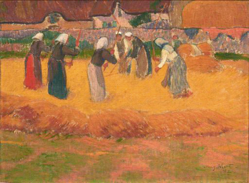 Henry Moret, Batteuses de blé, Huile sur panneau, 1892, 37.5x50 cm, © Bernard Galéron Henry Moret, Batteuses de blé, Huile sur panneau, 1892, 37.5x50 cm, © Bernard Galéron
