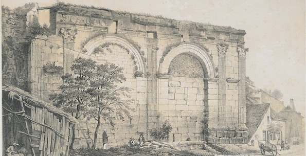 Charles Fichot d’après Girault de Prangey. Langres. Porte gallo-romaine. 1847. Lithographie, Langres, MAH.