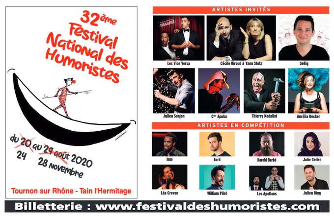 Festival National des Humoristes de Tournon-sur-Rhône / Tain l’Hermitage : Le Bouffon 2020 masqué... mais vivant